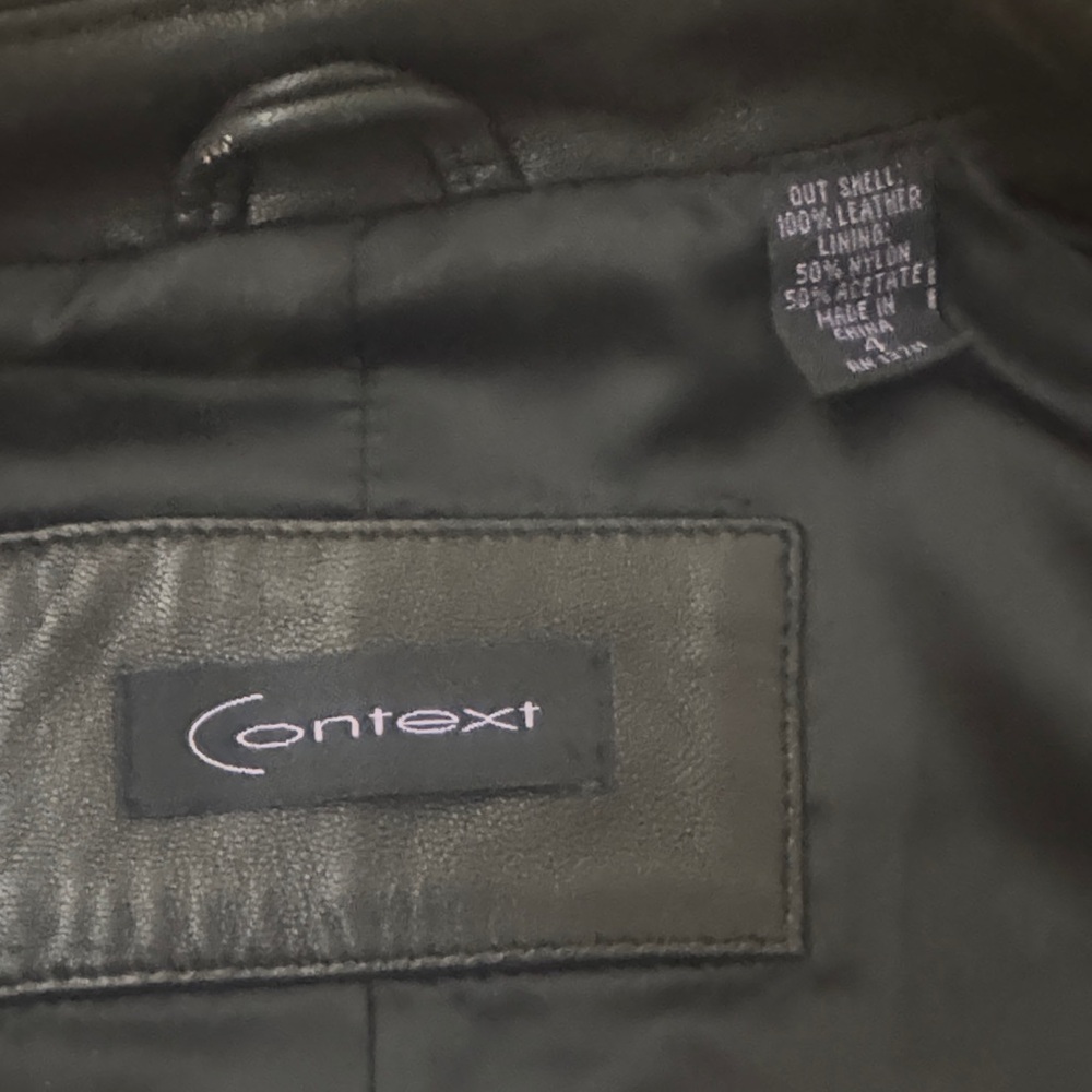 Context Classic Black Leather Jacket - image 6